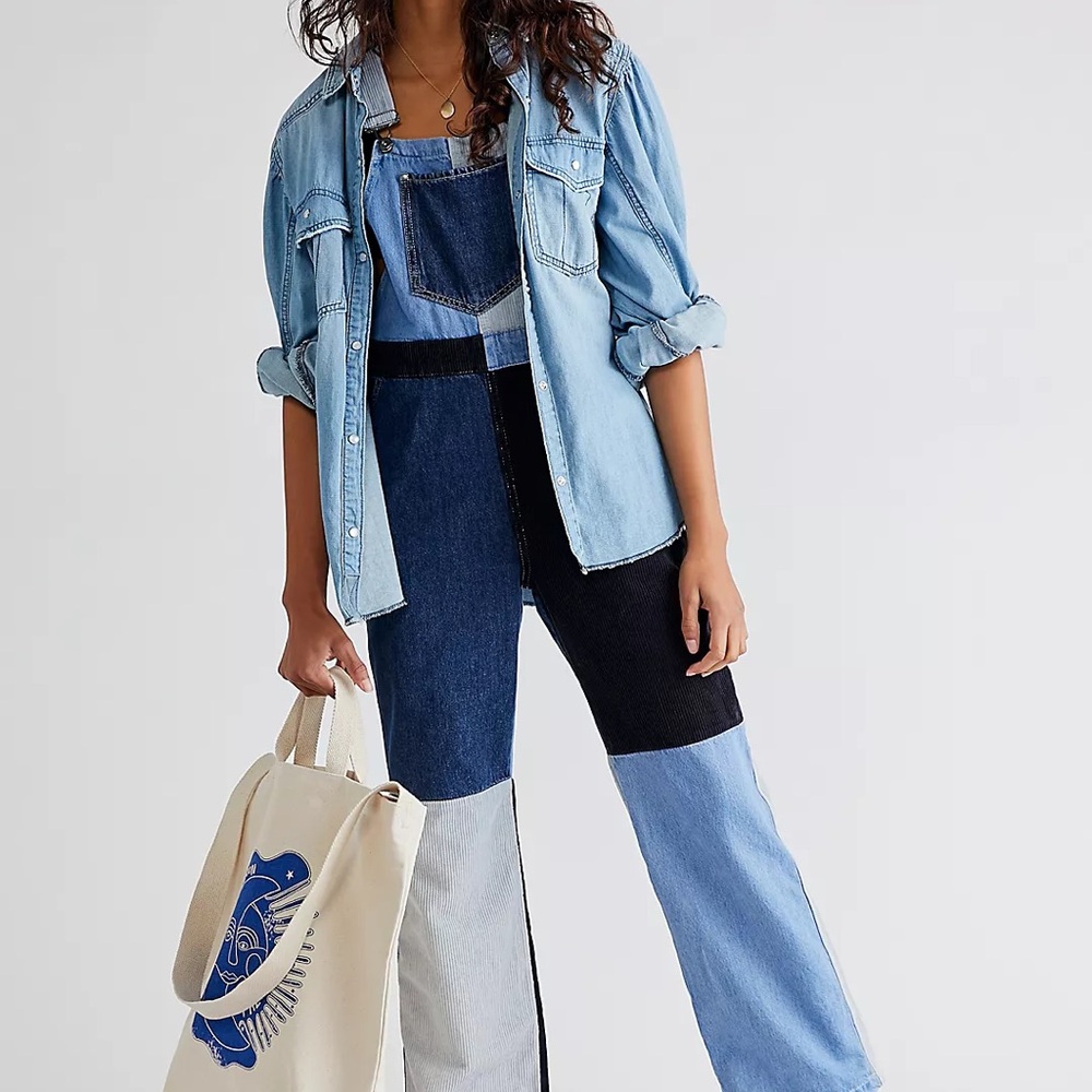 The Ragged Priest Dissolver Patchwork Overall Dun… - image 1